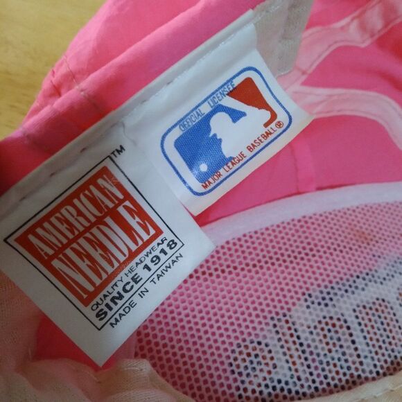RARE Vintage American Needle California Angels Snap Back Hat Nylon Neon Pink - Picture 12 of 12